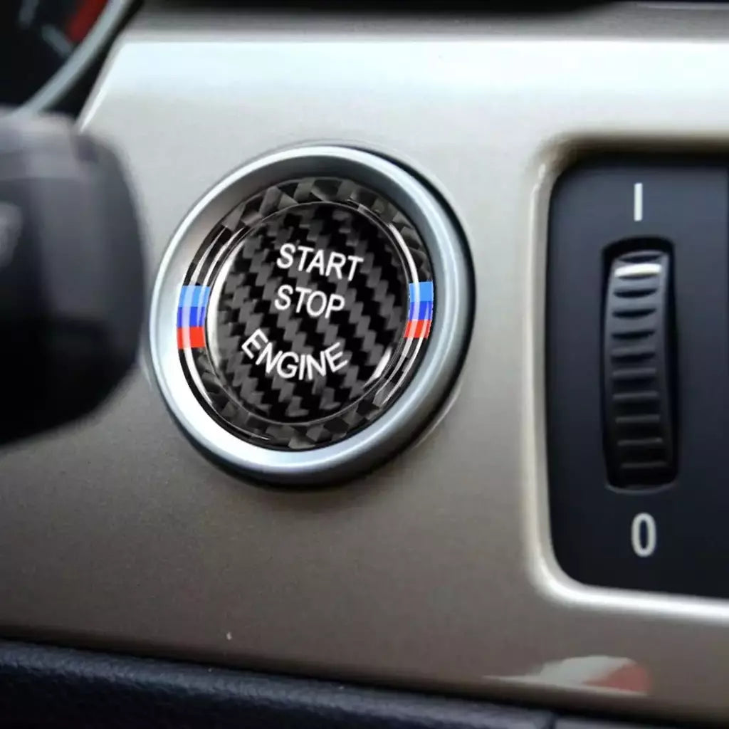 Botão de parada de partida do motor substituir capa guarnição adesivo para bmw 1 3 séries e90 e92 e93 320i z4 e89 acessórios estilo interior do carro
