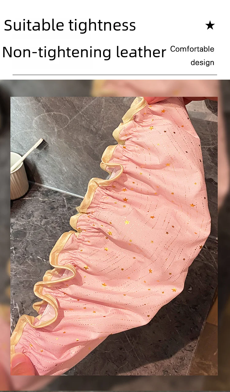 Tampa de banho impermeável de camada dupla para mulheres e crianças, touca de banho reutilizável, resistente a óleo e fumo, chapelaria durável, atacado