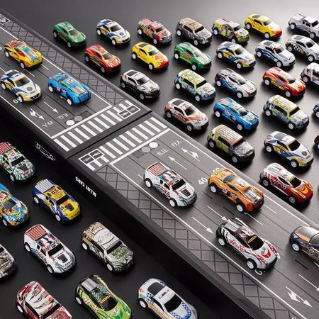 48 peças conjuntos de carros de liga metálica, modelos de carros de brinquedo, carros de corrida de carros de lata, modelos de carros clássicos, presentes de Natal