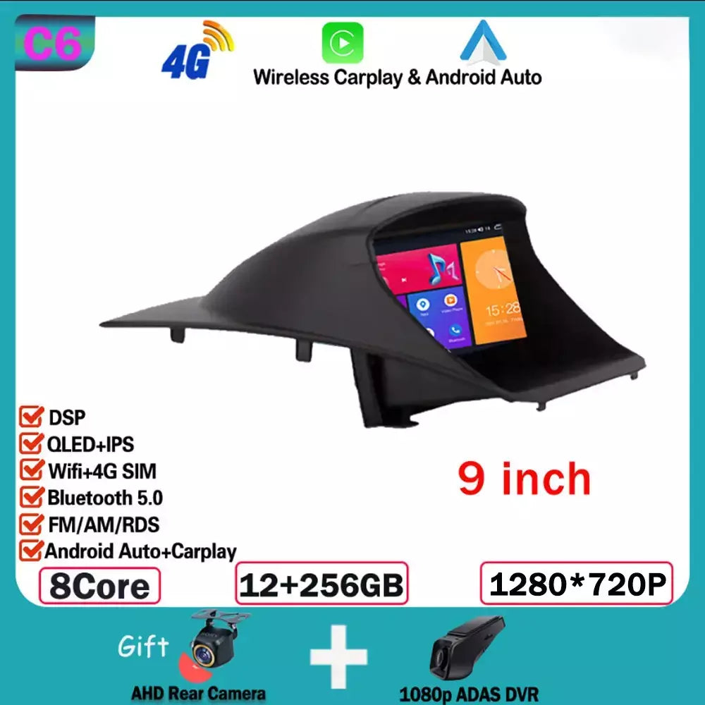 Rádio do carro carplay android 15 para ford fiesta mk 6 para ford fiesta mk 7 2008 - 2019 reprodutor de vídeo multimídia tela sensível ao toque gps automático