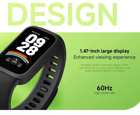 Versão global Xiaomi Smart Band 9 Active 1.47 ''Display 5ATM Modo de vida útil da bateria de 18 dias Monitoramento de saúde e fitness durante todo o dia
