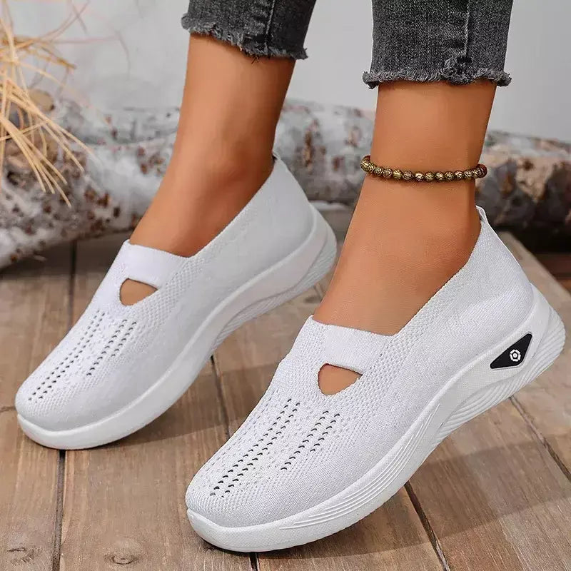 2025 tênis feminino respirável deslizamento em sapatos de caminhada malha baixa superior das mulheres sapatos vulcanizados sola macia sapatos femininos leves