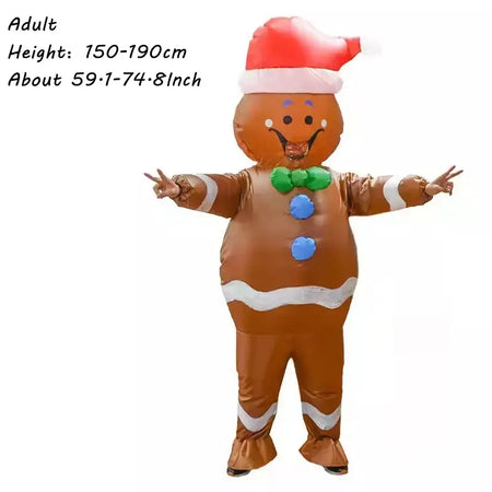 Natal engraçado trajes infláveis homem de gengibre papai noel elk boneco de neve árvore pinguim adulto criança halloween carnaval festa