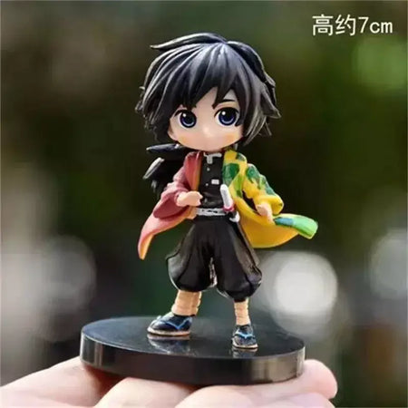 6 pçs/set 6cm Anime Demon Slayer Boneca Brinquedo Q Posket Kimetsu No Yaiba Kamado Tanjirou Kamado Nezuko Agatsuma Figuras de Ação Presentes