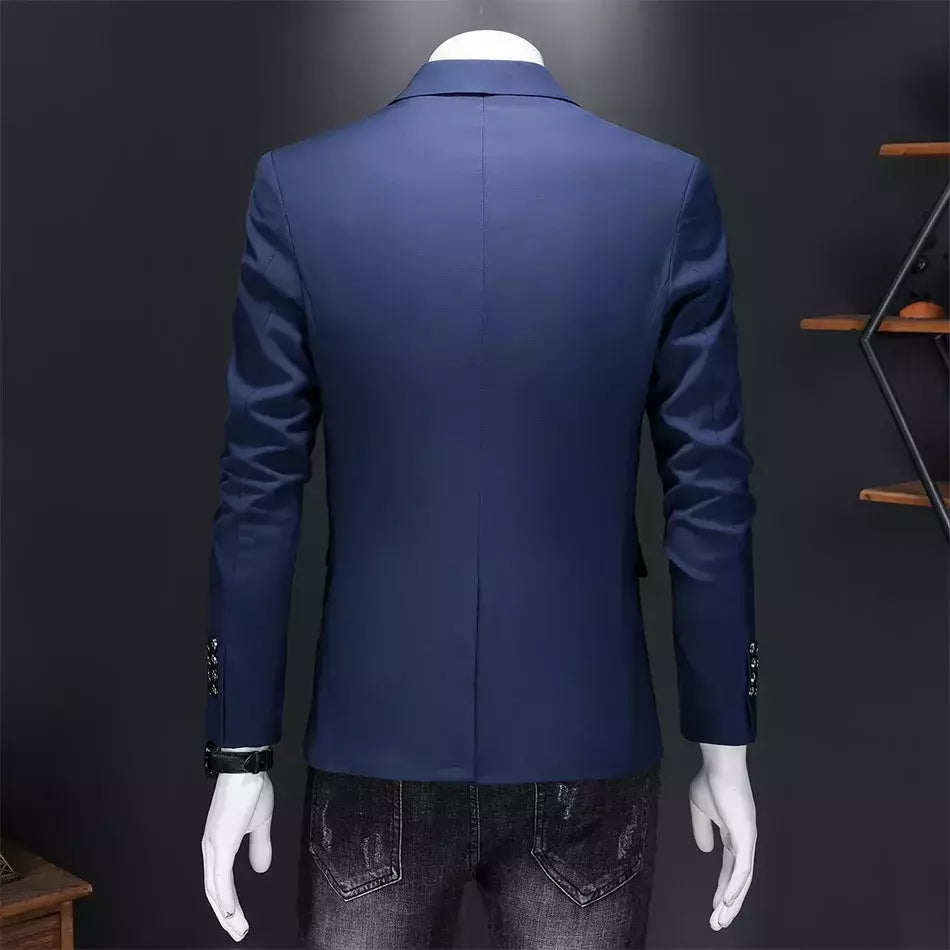 Blazer Casual de Negócios Masculino, Jaqueta Monocromática, Casacos Oversize, Smoking Masculino, Roupas de Marca, Roupas de Trabalho, Plus Size M-6XL