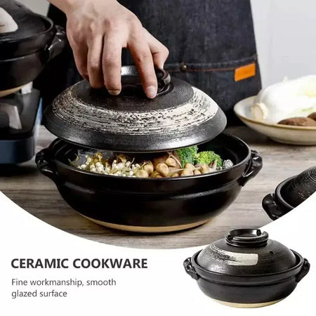 Pote cerâmica argila cozinhar caçarola japonês guisado sopa tampa de terra panelas quentes coreano pot prato pan panelas estoque chinês