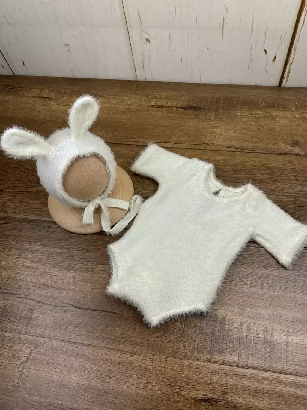 Adereços para fotografia de recém-nascidos, roupa de malha, boneca de coelho, óculos para cosplay de bebê, acessórios para sessão de fotos
