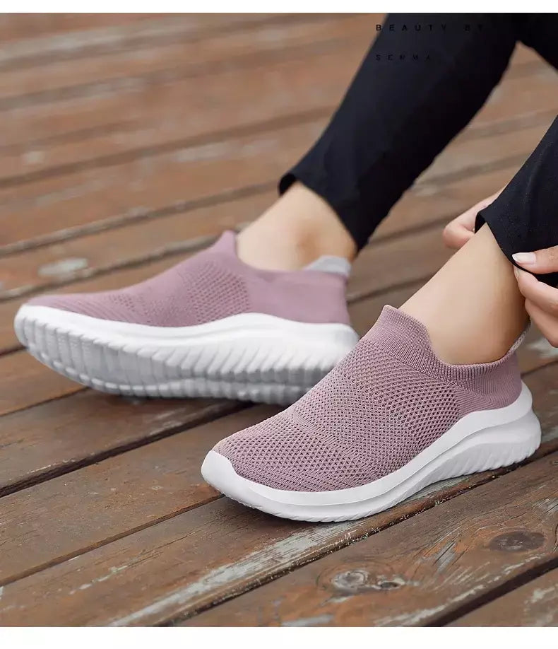 Sapatos masculinos tênis de malha respirável deslizamento em tênis de corrida ao ar livre antiderrapante casal jogging treinamento caminhadas sapatos esportivos