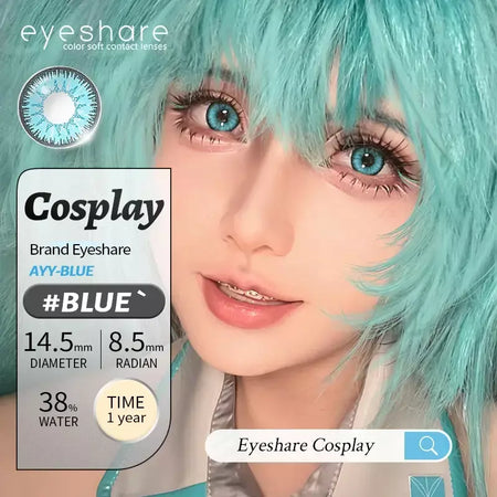 Eyeshare 1 par cosplay lentes de contato coloridas brancas lentes de contato vermelhas anime lentes de olho preto halloween beleza maquiagem lentes