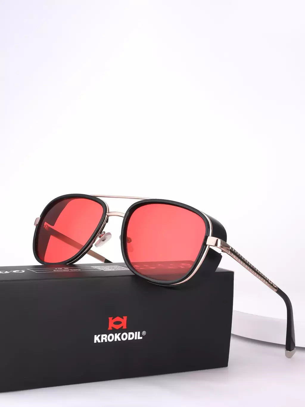 Tony stark óculos de sol para homens e mulheres, estilo steampunk, vintage, vermelho, gradiente, uv400