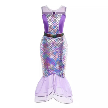 Sereia vestido de festa de aniversário verão menina sereia traje carnaval anime cosplay outfits 2-10 anos crianças fantasia disfarce vestido de baile