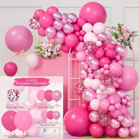 Conjunto de arco de guirlanda de balão multicolorido rosa e azul, decoração de festa de aniversário, suprimentos para festa de casamento
