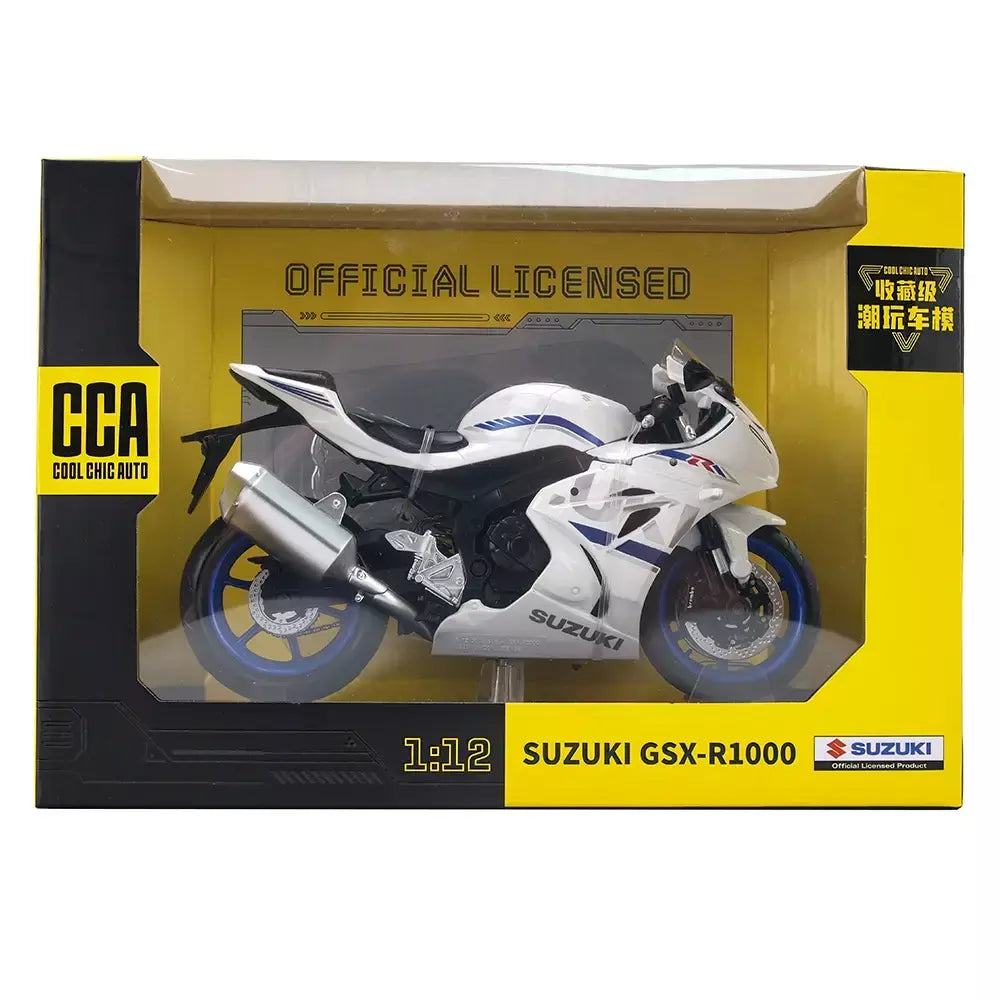 Cca 1:12 suzuki GSX-R1000 liga motocross licenciado modelo de motocicleta brinquedo carro coleção presente produção estática fundição