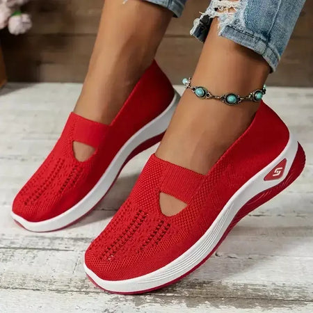 Tênis feminino respirável sapatos casuais verão sola macia sapatos ortopédicos leve deslizamento em sapato de caminhada antiderrapante sapatos planos