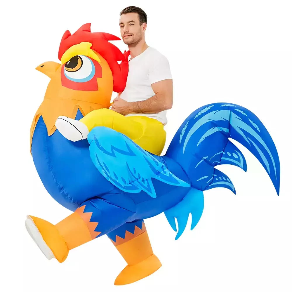 Adulto galo inflável traje engraçado unicórnio elk animais terno inflável halloween carnaval meio corpo explodir terno para cosplay