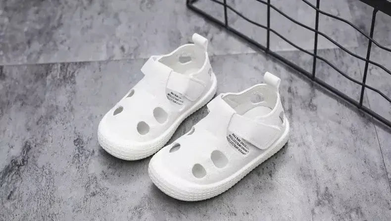 Crianças metade sandálias meninos esportes sapatos casuais recortes oco moda 2024 nova primavera verão crianças meninas sandálias 21-30