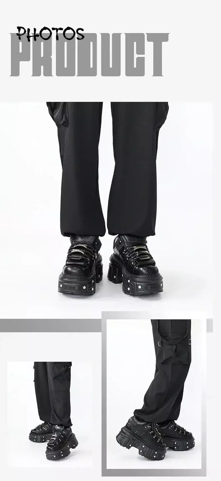 2025 mulher tênis novo estilo punk sapatos femininos gótico tornozelo rock botas rendas salto altura sapatos plataforma mulher decoração de metal