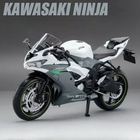 1:12 kawasaki kx450 nijia ZX-6R modelo de motocicleta brinquedo diecast liga carro roda dianteira direção absorção choque decorativo presente do menino