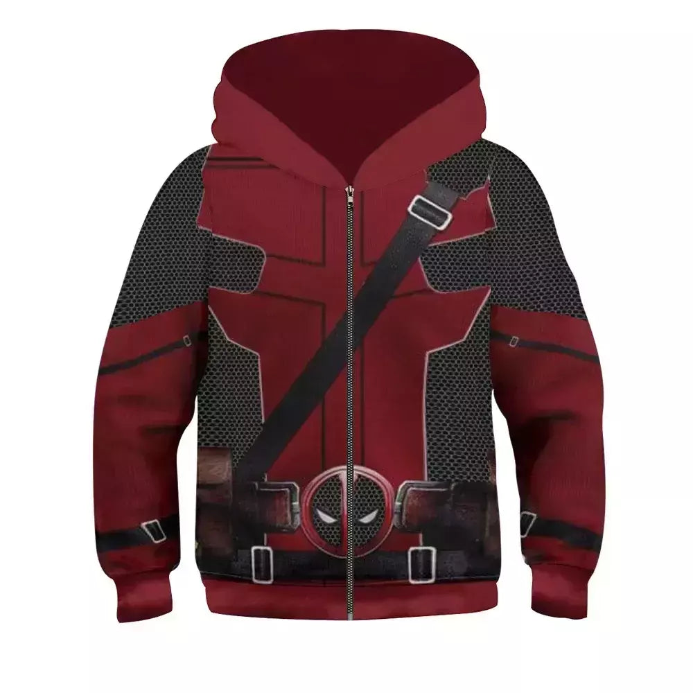 Meninos meninas deadpool wolverine cosplay traje super-herói impressão 3d pulôver hoodies jaqueta camisolas para festa de halloween