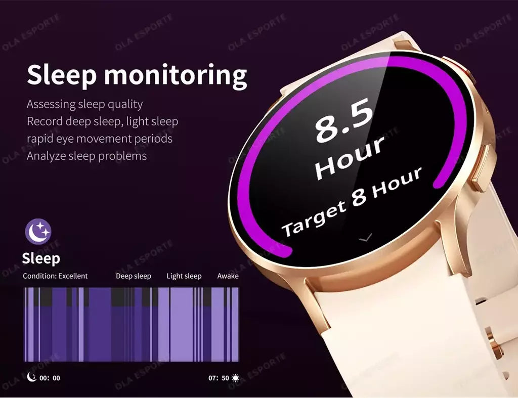 Samsung-Galaxy Smartwatch para homens e mulheres, monitoramento de saúde AMOLED, relógio impermeável, assistente de voz, chamada Bluetooth, relógio inteligente, 2022