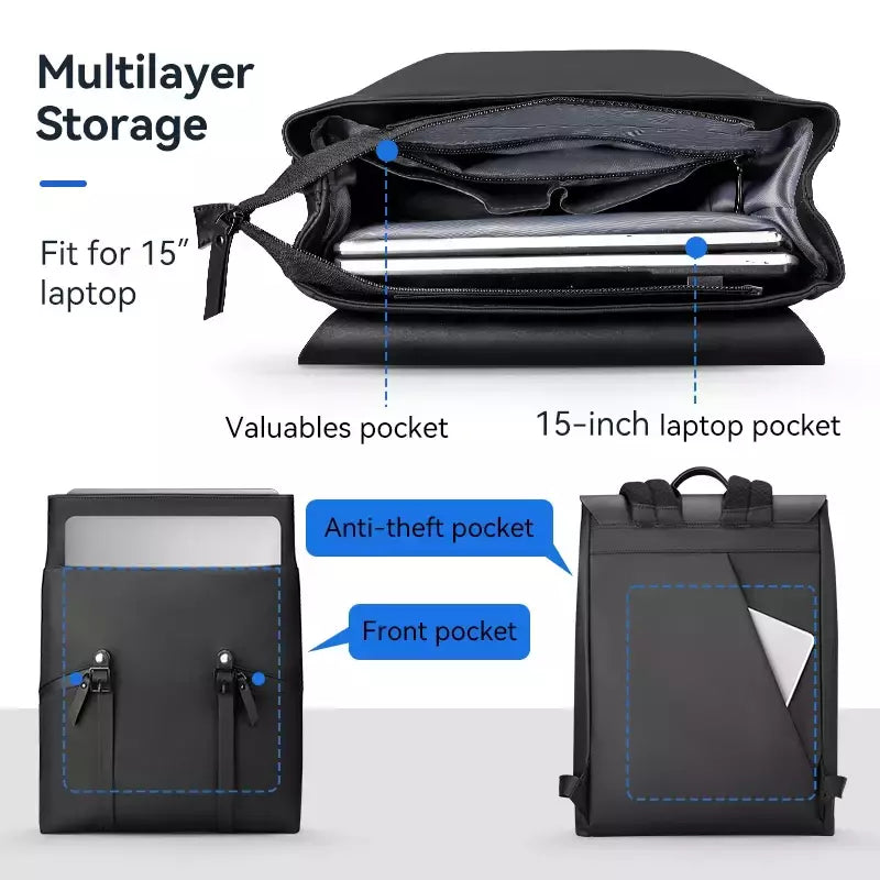 Mark Ryden-Mochila impermeável para laptop de grande capacidade para homens, mochilas casuais masculinas, bolsa de viagem de negócios, mochilas escolares de 15,6";;VERDADEIRO;;"MR 1622 BLACK,16 polegadas