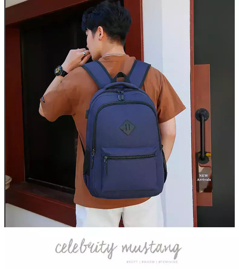 Mochila de carregamento USB impermeável para homens, sacos traseiros do escritório do negócio, mochila para laptop casual, mochilas escolares masculinas, 15,6";;VERDADEIRO;;"CINZA