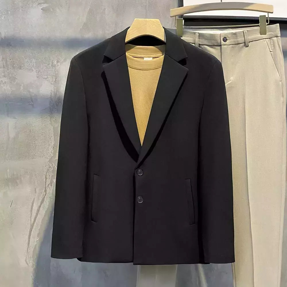 Blazer fino de negócios masculino, roupas estilo coreano, casaco casual, terno elegante, jaquetas marrons, de alta qualidade, 2024