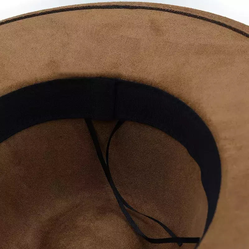 Chapéu Fedora Liso de Camurça para Homem e Mulher, Banda Fashion, Torta de Porco, Pai, Senhoras, Jogador Trilby Panamá, Tamanho 58cm