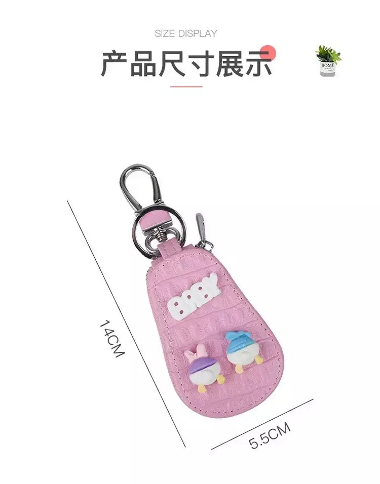 Caso chave do carro dos desenhos animados mickey minnie pato donald decoração anime figura auto chave proteção caso interior ornamento acessórios