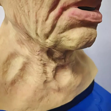 Velho máscara de látex homem careca máscara de cabeça cheia halloween cosplay festa masquerade adereços rugas realista velho cabeça capa
