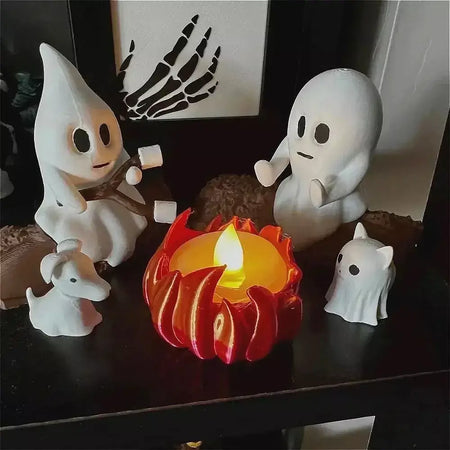 1 conjunto de halloween fantasma fogueira decoração assustador festa ao ar livre casa assombrada adereços assustador quintal cena reunião decoração presente
