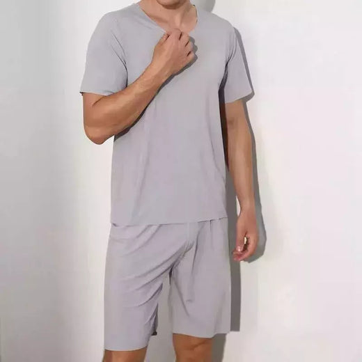 Pijama solto masculino de manga curta, roupa caseira, camiseta, shorts esportivos e de lazer, terno tamanho grande, 4x menino, 2 peças por conjunto
