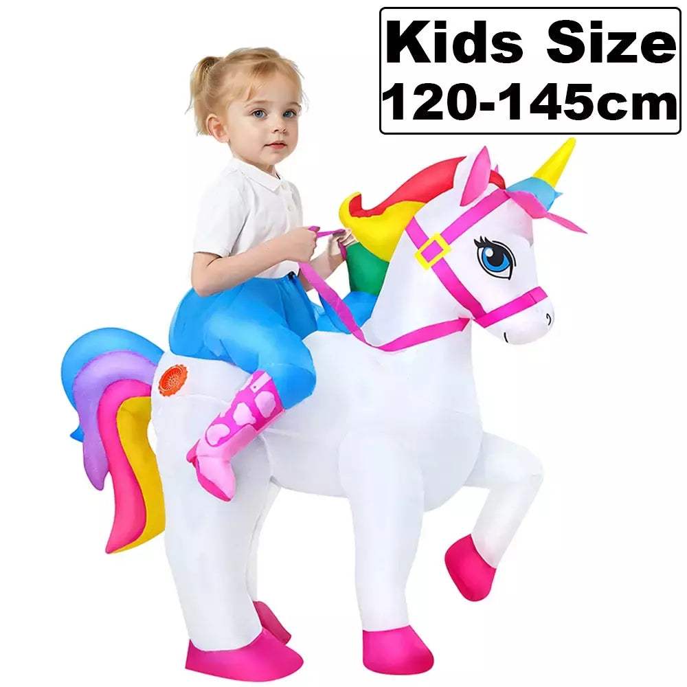 Vestuário colorido unicórnio animal trajes infláveis terno anime purim halloween carnaval festa cosplay traje para crianças adultas