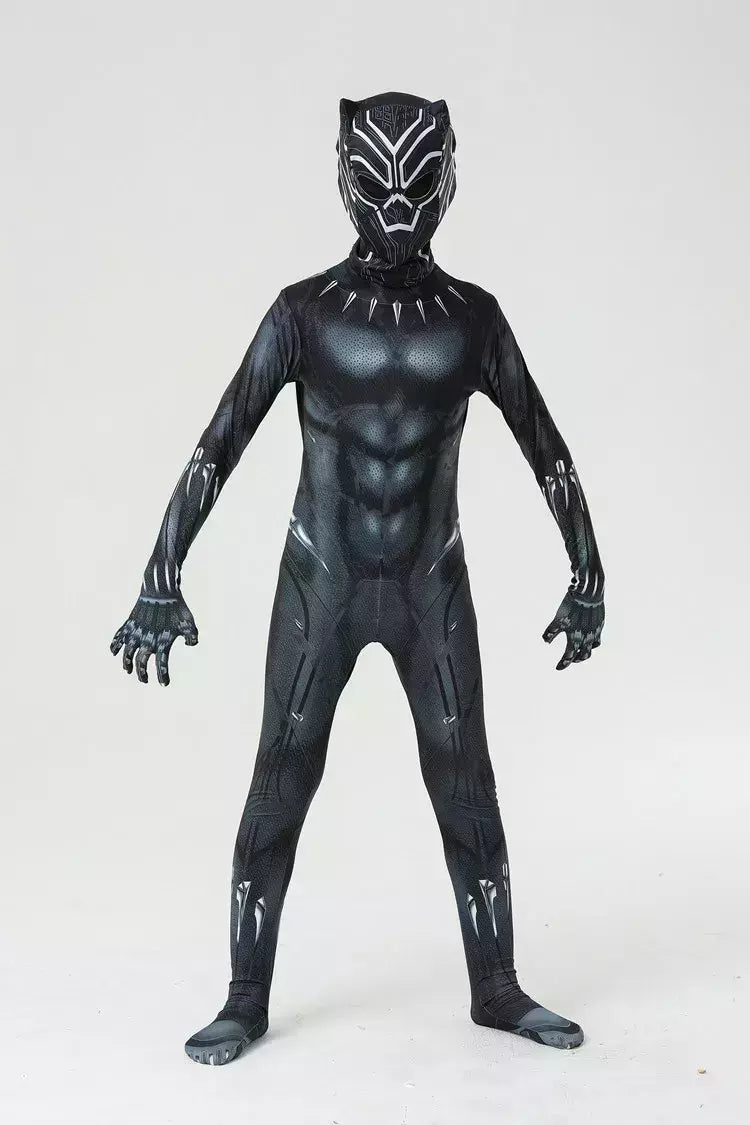 Anime super-herói preto crianças pantera dos homens meninos adultos macacões crianças pantera cosplay traje de halloween bodysuits vestir-se novo