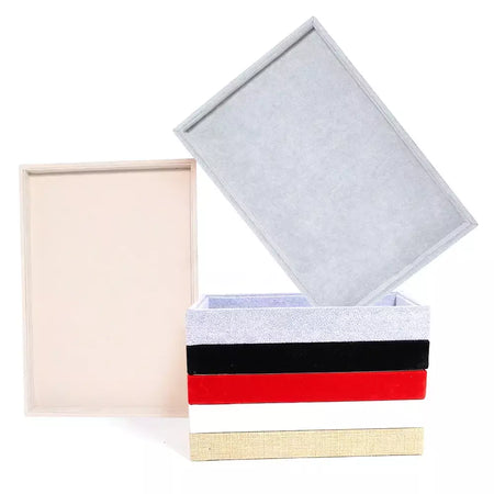 1 pc veludo bandeja de exibição de jóias anel brinco bandeja de armazenamento caixa de exibição de jóias colares pulseiras caixa de organização placa de armazenamento
