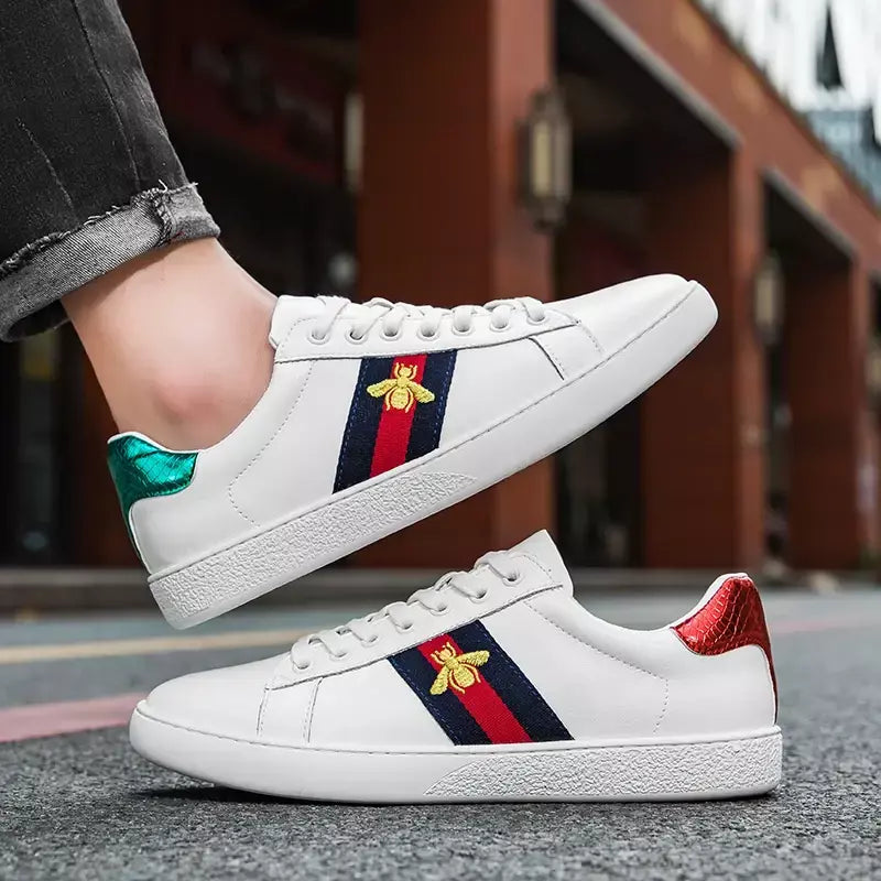 Tênis homem plano de alta qualidade casual esportes couro confortável sapatos de caminhada design de luxo sapatos de skate originais para homem