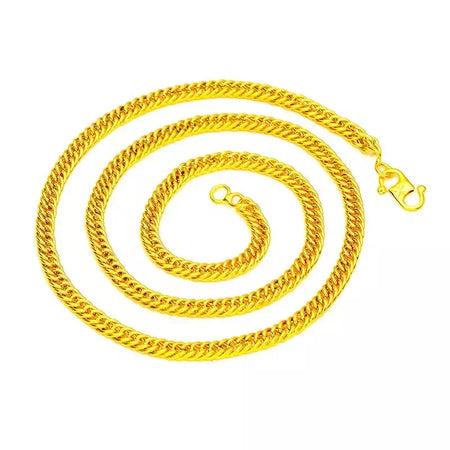 Feminino 9999 24k ouro real massa frita torção corrente colar de ouro moda massa frita torções colar de jóias de ouro