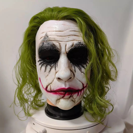 Coringa cosplay máscara de cabelo verde o cavaleiro das trevas festa de halloween adulto máscara de látex palhaço morcego role play máscaras
