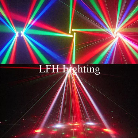 Controle remoto led feixe de luz cabeça móvel dmx vermelho & verde laser âmbar flash efeito iluminação dj discoteca festa luzes palco