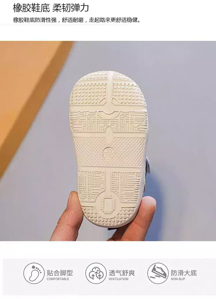 Sapatilhas antiderrapantes brancas para crianças, sapatos casuais, respirável, gancho, ao ar livre, crianças, criança, meninos, meninas, design de moda