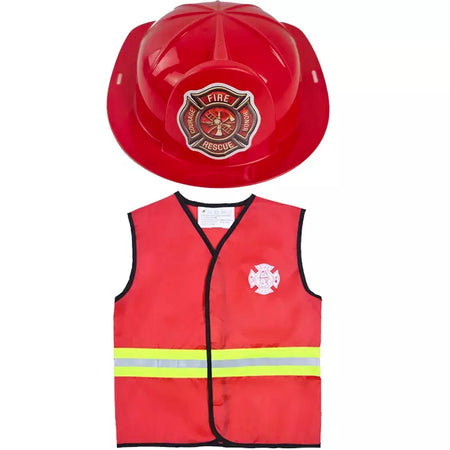 Conjunto de fantasia de bombeiro, chapéus e coletes, suprimentos para festa temática de bombeiro, fantasia para crianças, aniversário, dia das bruxas, vestido, suprimentos para festa