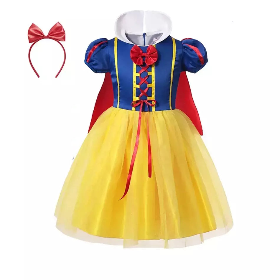 Menina belle neve branca vestido crianças natal elegante princesa traje bebê halloween disfarce cosplay festa fantasia 3-10 anos