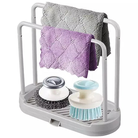 Suporte de drenagem de pano de cozinha acessórios de cozinha pia prateleira de drenagem cesta de armazenamento de drenagem para esponja pano bola de arame