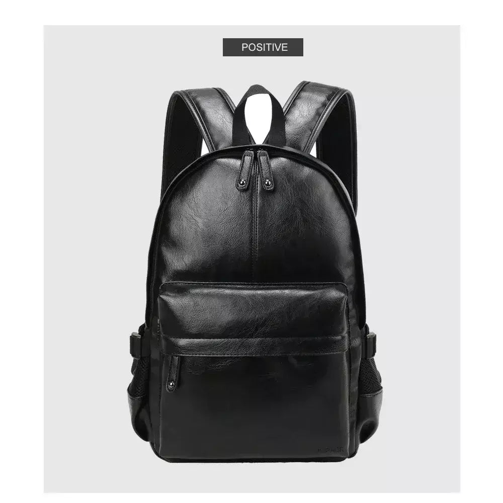 Mochila Escolar de Couro Impermeável para Homens, Bolsa de Viagem, Laptop, Livro Casual de Alta Qualidade, Marca Moda