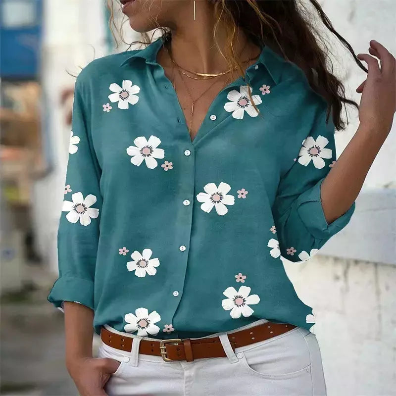 Camisa havaiana de mangas compridas para senhoras, roupas de praia ao ar livre para férias, quintal super grande 6XL, moda feminina, explosão, 2024