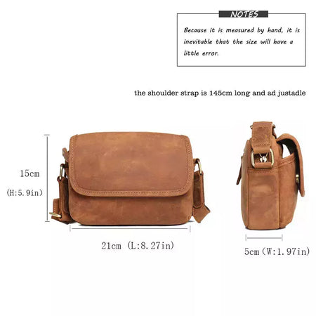 Bolsa de ombro retrô de couro genuíno masculina, grande capacidade, bolsa transversal diagonal, bolsa pequena para iPad, cavalo louco