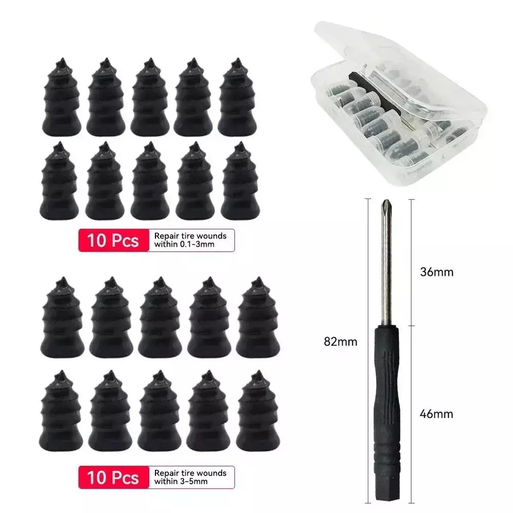 21-10 pçs vácuo reparação de pneus de carro conjunto de unhas de borracha universal parafuso de pneu sem câmara de ar ferramentas de reparo kit de acessórios para caminhão de motocicleta