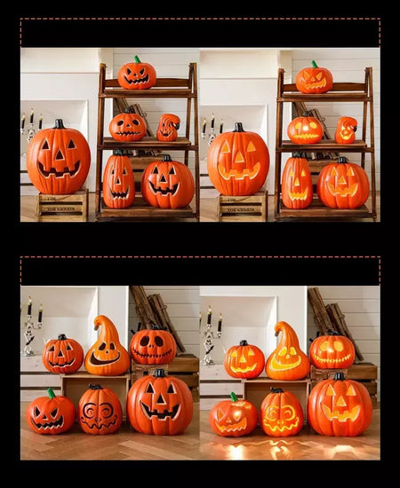 Decoração de halloween abóboras lâmpada para casa quintal jardim ao ar livre decoração halloween horror casa crânio festa adereços brilho no escuro