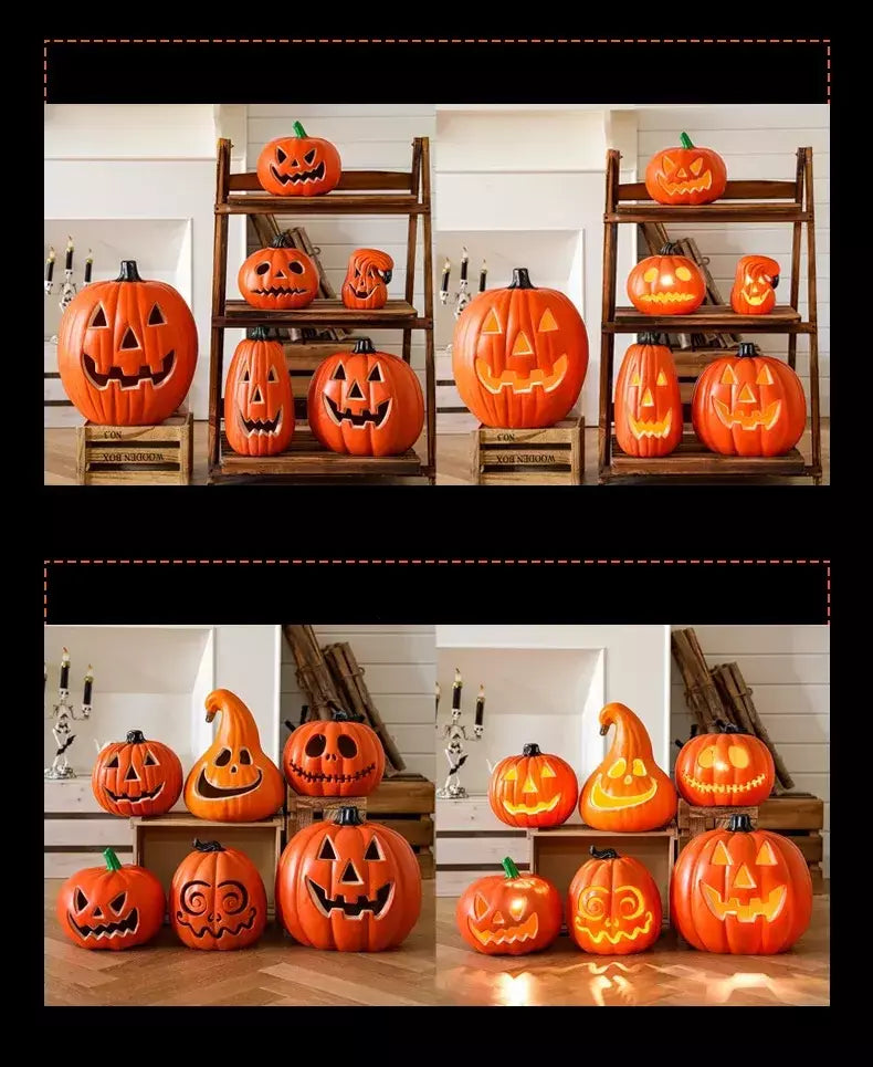 Decoração de halloween abóboras lâmpada para casa quintal jardim ao ar livre decoração halloween horror casa crânio festa adereços brilho no escuro