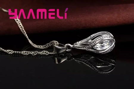 Gota de água quente cz 925 prata esterlina banhado conjunto de jóias para mulheres pingente colar brincos de argola festa de casamento ketey anel